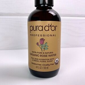Pura d'or Organic Rose Water Toner Spray Skin Hydrator‎ Moisturizer Antioxidant
